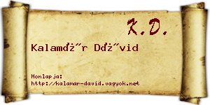 Kalamár Dávid névjegykártya
